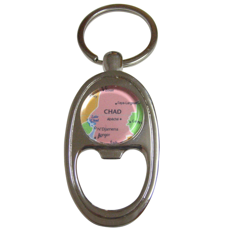Chad Map Bottle Opener Key Chain - image 1